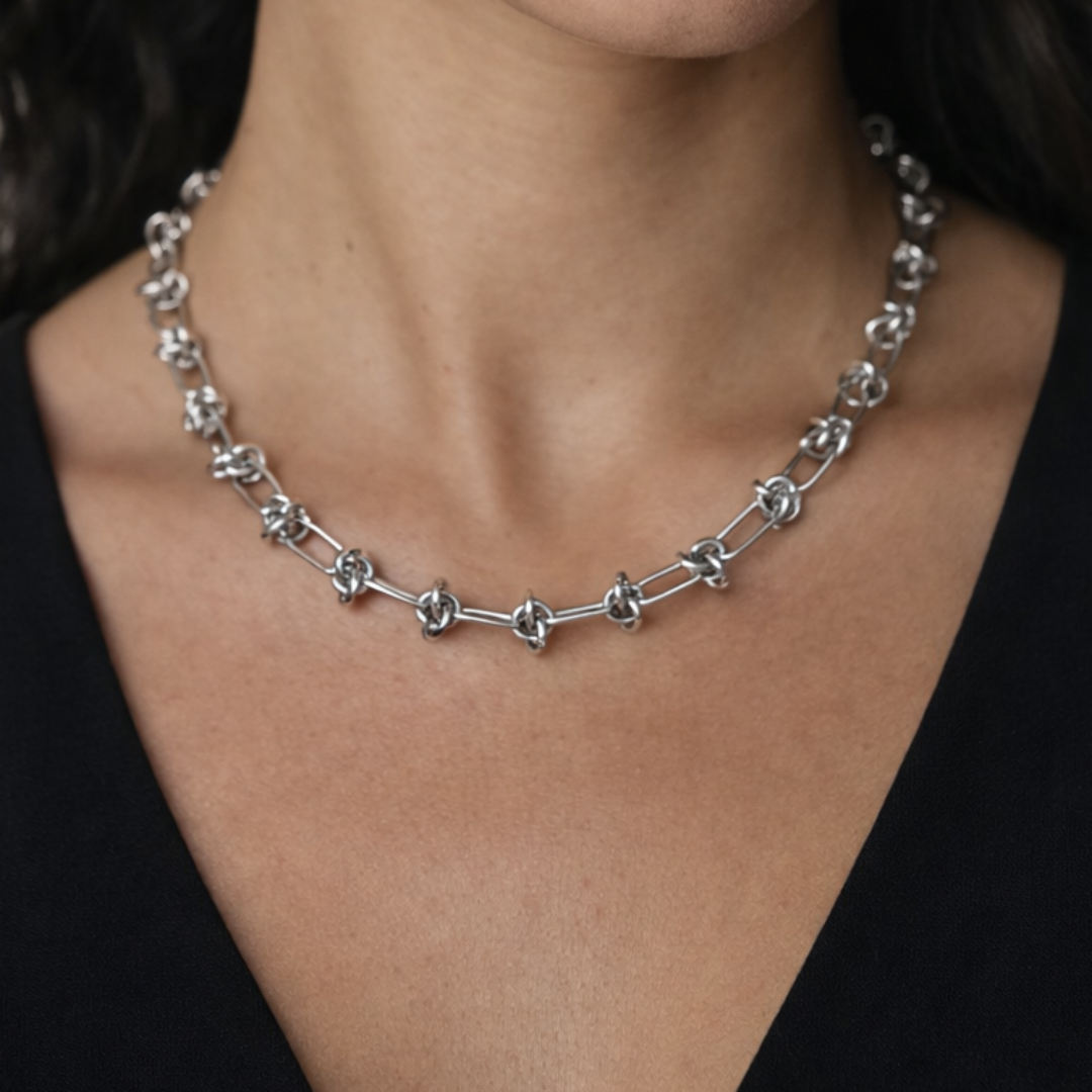 Collar Infinity Cadena Nudo Sfinge personalizable