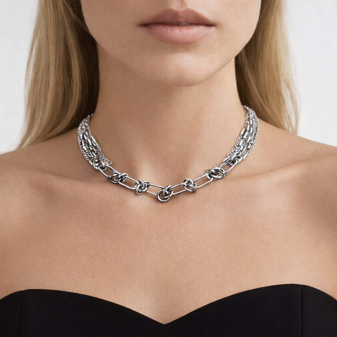 Collar cadena nudo multicadenas colección Sfinge Infinity