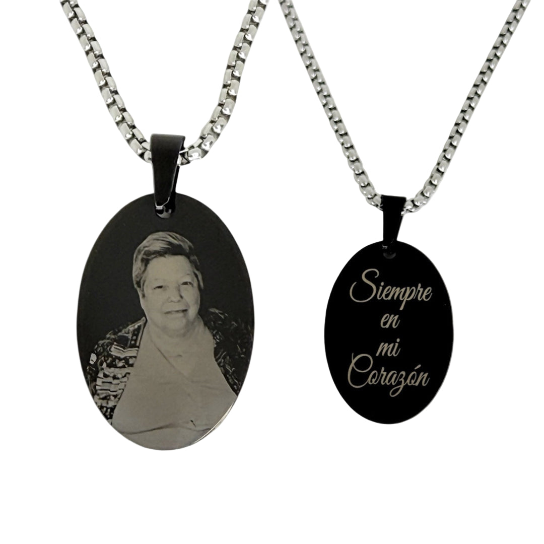 gargantilla de acero con fotograbado