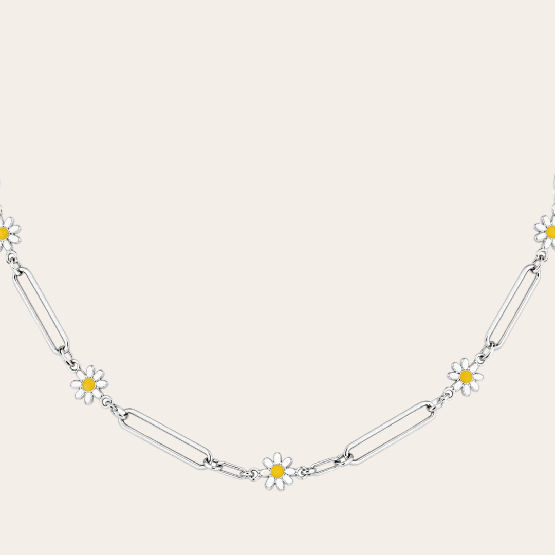 collar floral margaritas acero inoxidable sfinge
