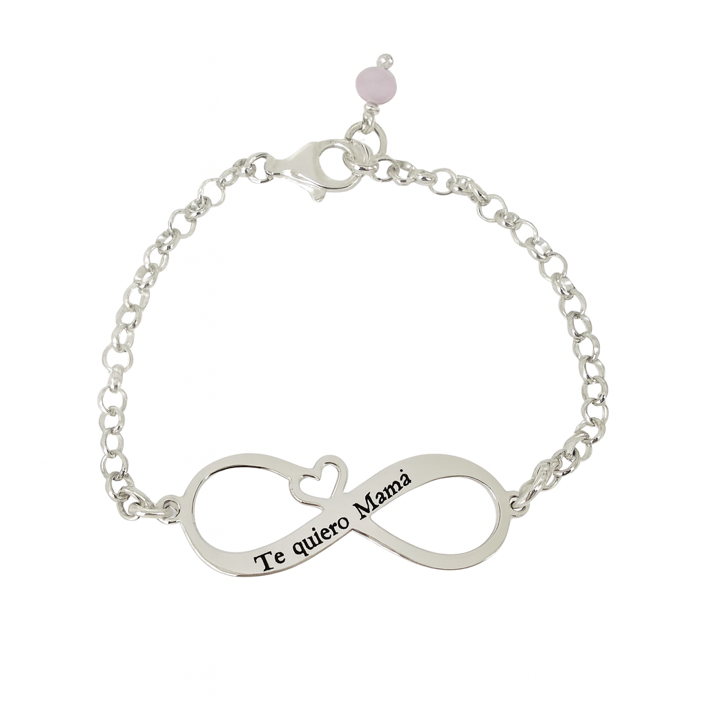 Pulsera de Infinito con Grabado "Te Quiero Mamá