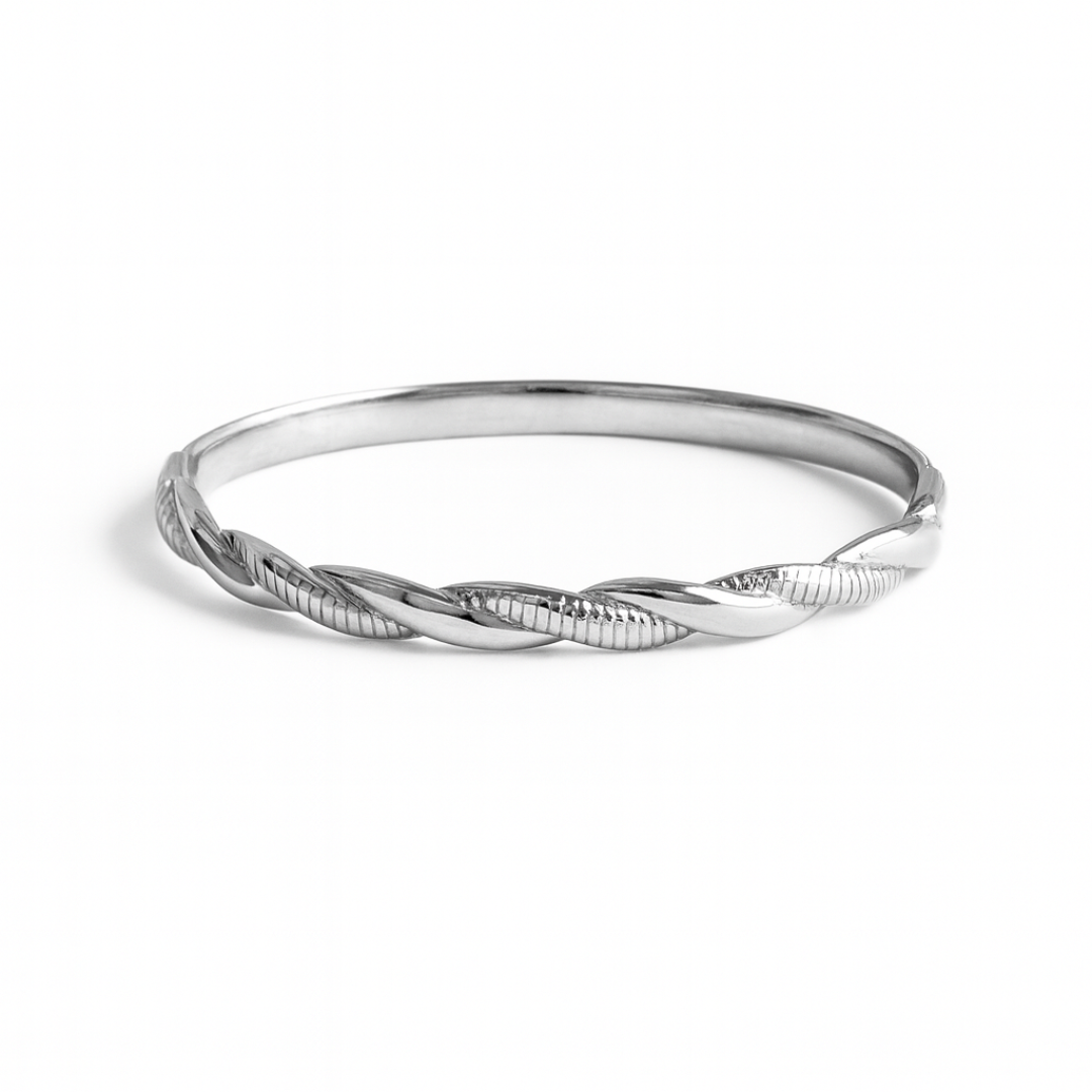 Brazalete articulado plateado en acero Sfinge