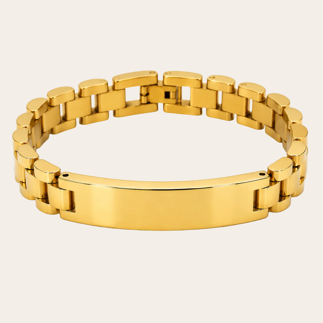 Pulsera de acero Sfinge con placa personalizable y cierre metálico