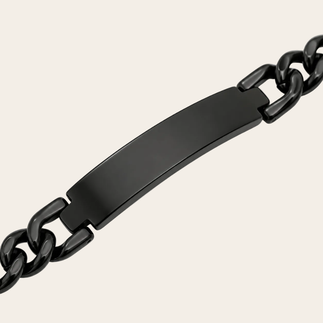pulsera de hombre negra personalizable de acero inoxidable Sfinge