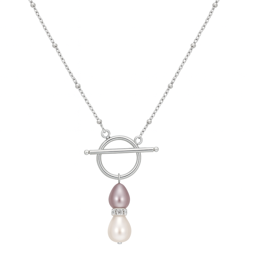 Gargantilla de nácar natural en acero Sfinge