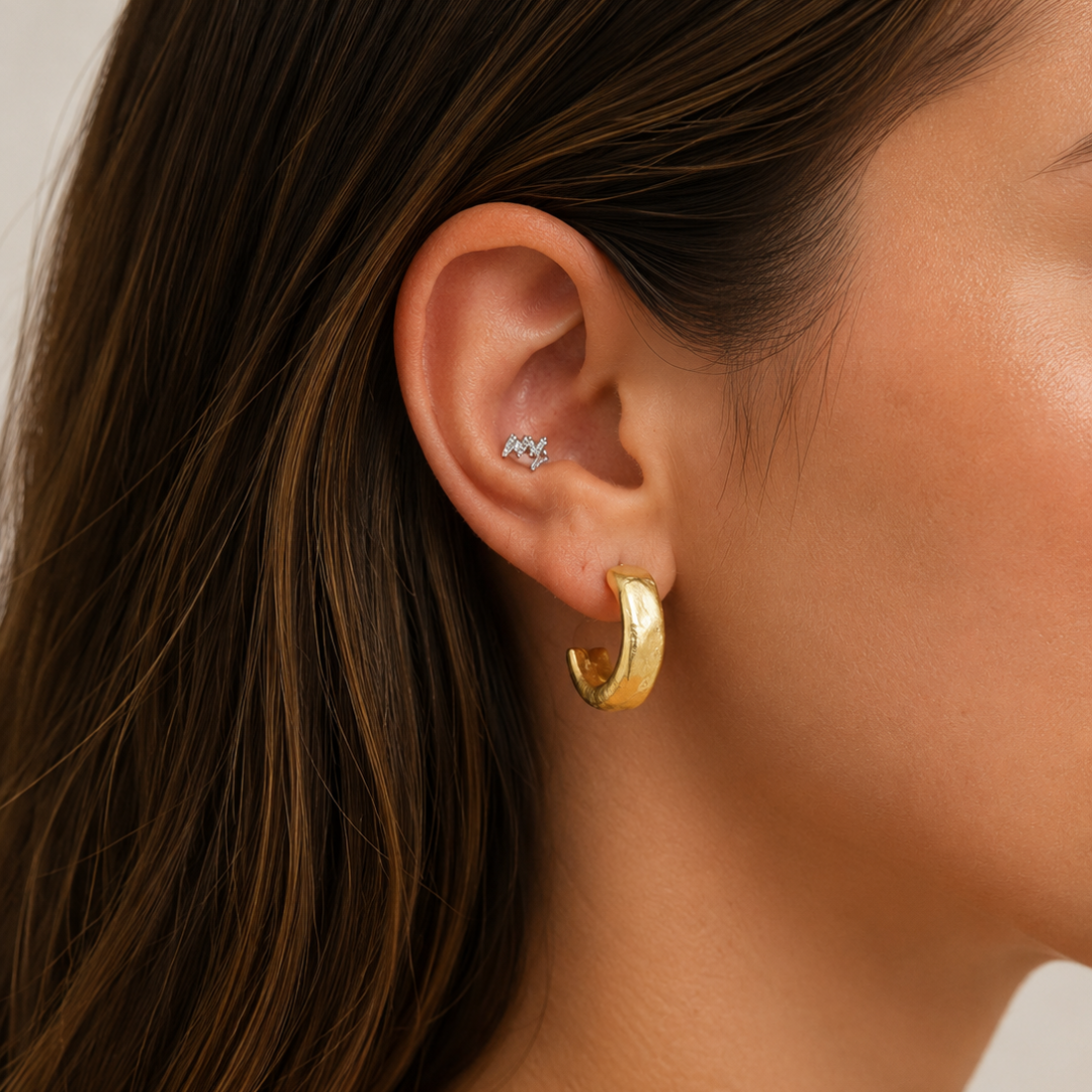 Pendientes Aro Selene Satinados de Sfinge en dorado y plateado