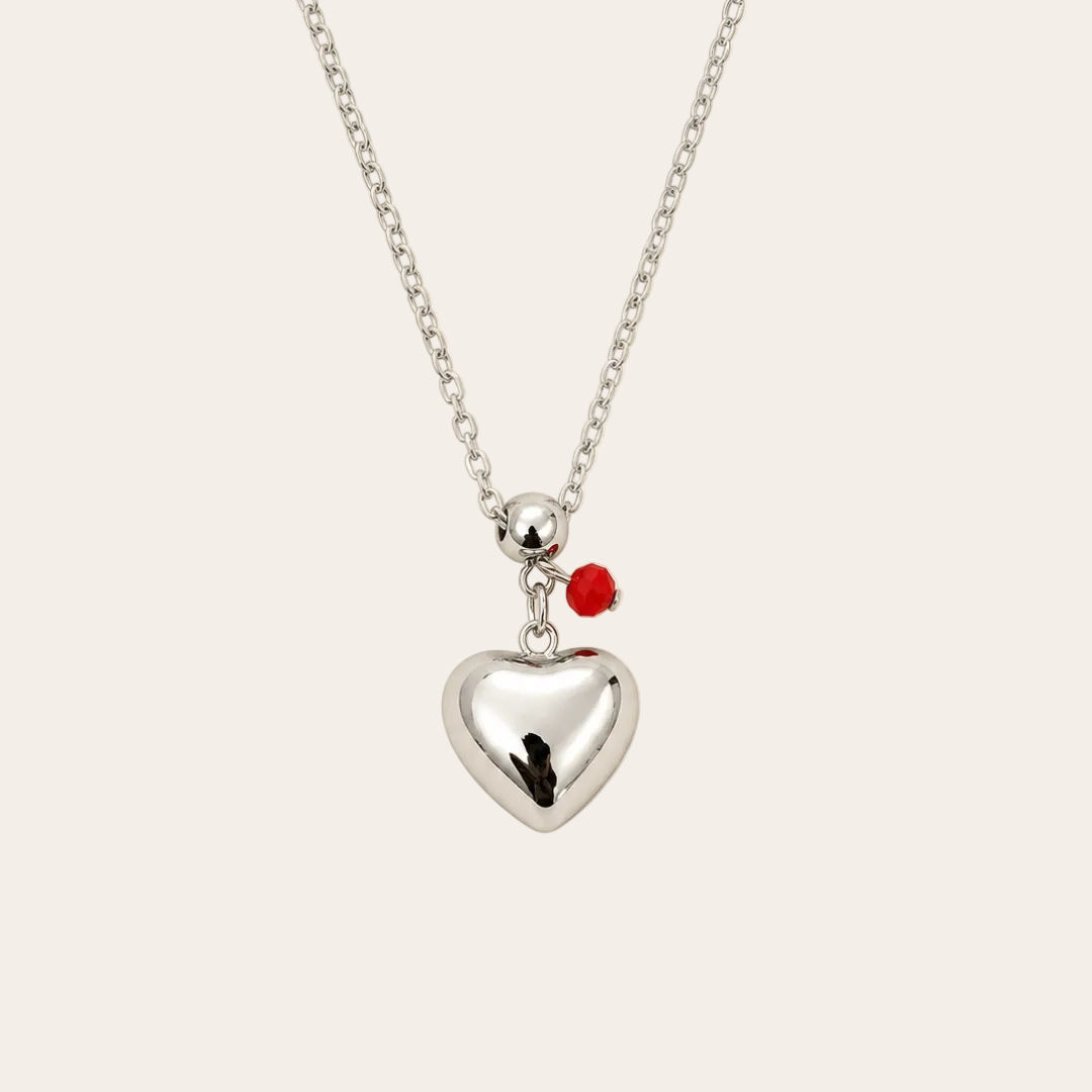 gargantilla corazón abombado acero plateado de sfinge