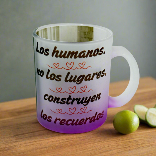 Taza de Cristal Personalizada con Foto y Frase | Disponible en Varios Colores