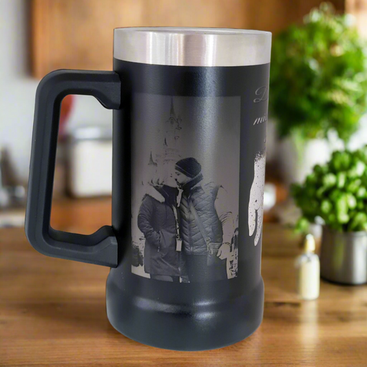 arra de cerveza personalizada con foto grabada en acero – regalo original Sfinge