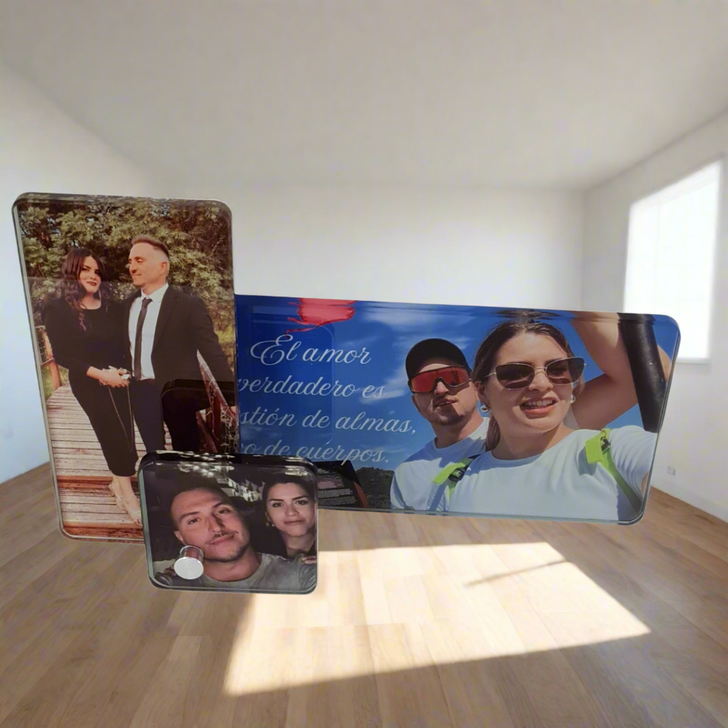 Porta Recuerdos de Cristal Personalizado con Fotos – Regalo Emotivo y Elegante