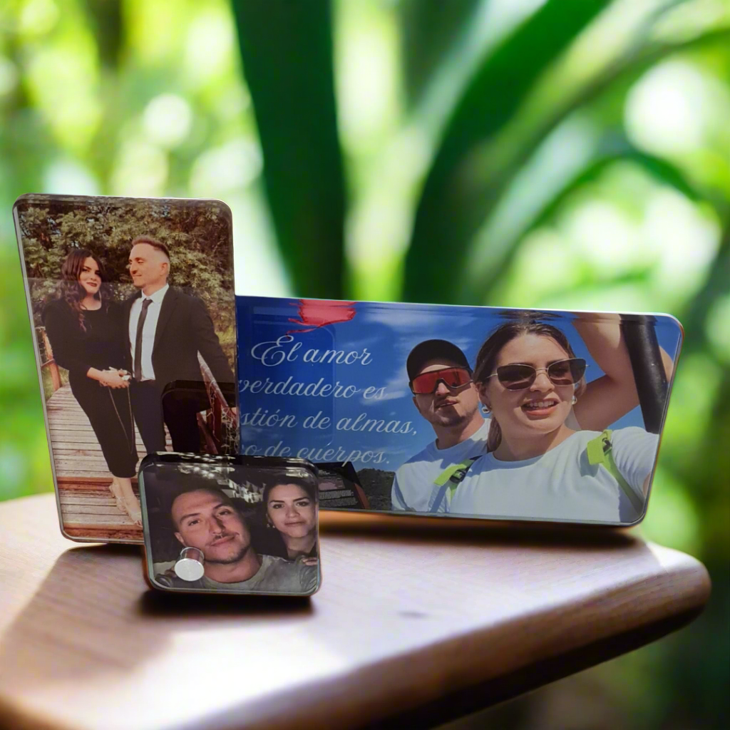 Porta Recuerdos de Cristal Personalizado con Fotos – Regalo Emotivo y Elegante