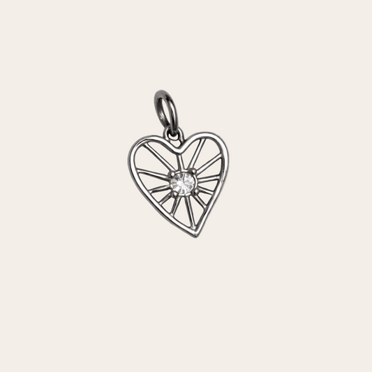 Charm Corazón Radiante de la colección Sfinge Infinity con circonita central