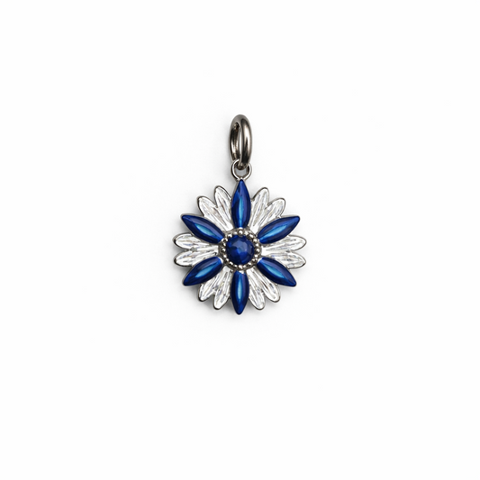 Charm flor azul de circonitas de la colección Sfinge Infinity