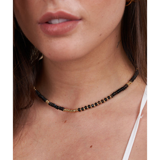 Collar acero y piedras naturales