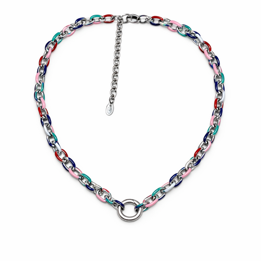 Gargantilla eslabón multicolor Sfinge Infinity en fondo blanco