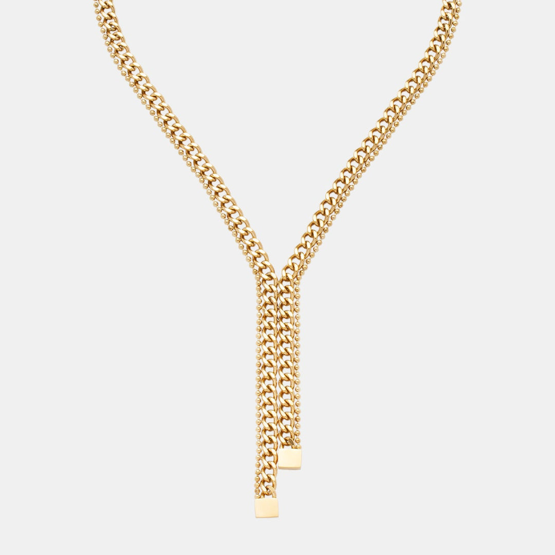 Collar corbatero Liu Jo en acero dorado o plateado con microtachuelas