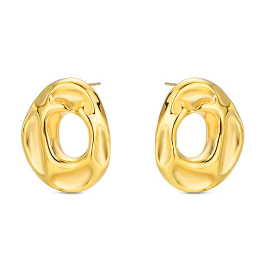 Pendientes Irregulares Sfinge | Diseño Moderno en Acabado Dorado Premium