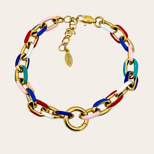 pulsera multicolor esmaltada en acero inoxidable de la colección sfinge infinty