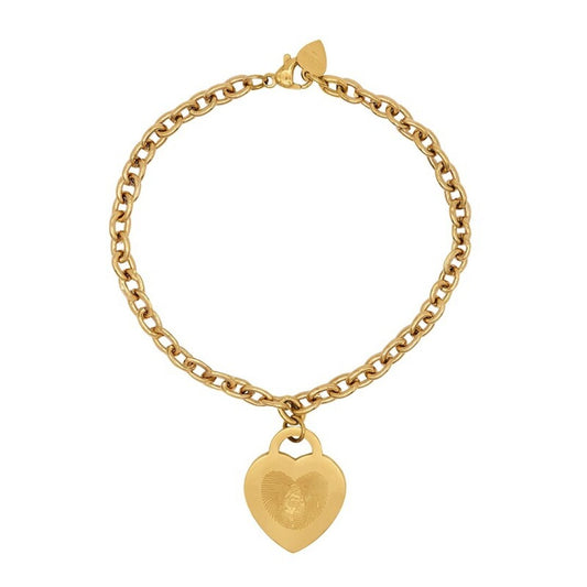 Pulsera interactiva E*Motion dorada con colgante de corazón y chip NFC – joya personalizada que guarda recuerdos