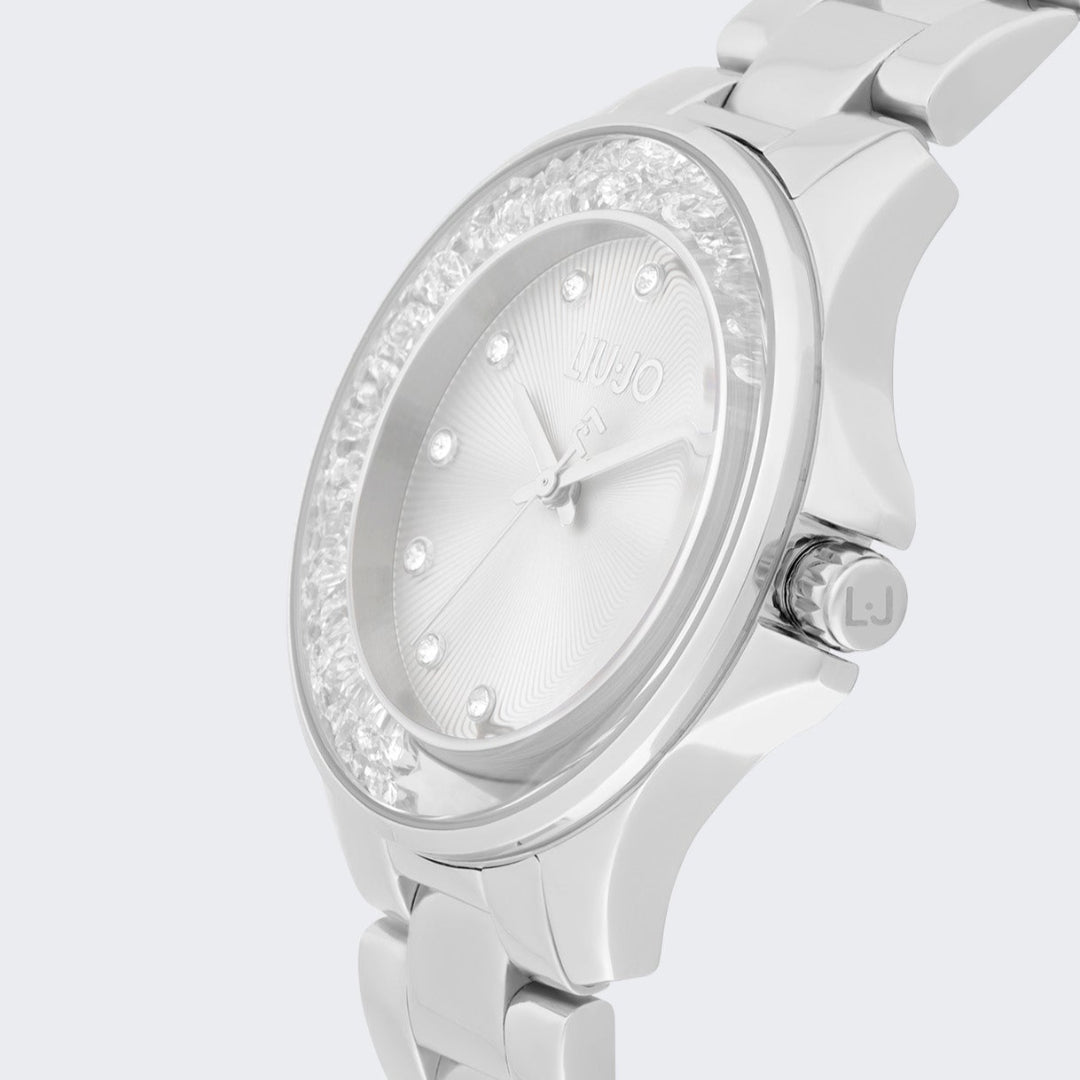 Reloj Plateado Mujer con Brillantitos en Movimiento